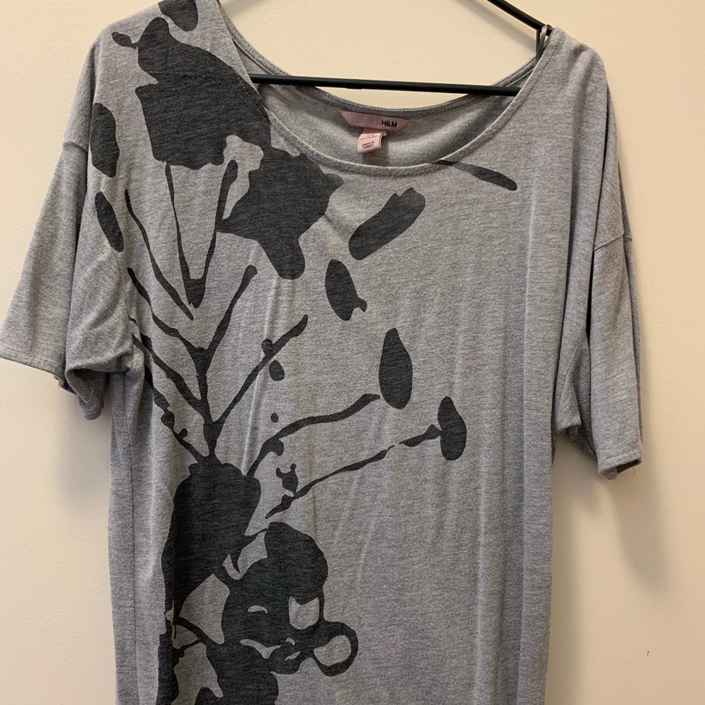 Grey Blouse with See-through Design